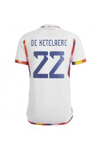 België Charles De Ketelaere #22 Voetbaltruitje Uit tenue WK 2022 Korte Mouw